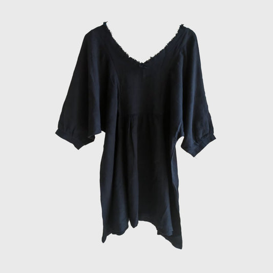 Vintage Short Sleeve Black Sabrina Blouse