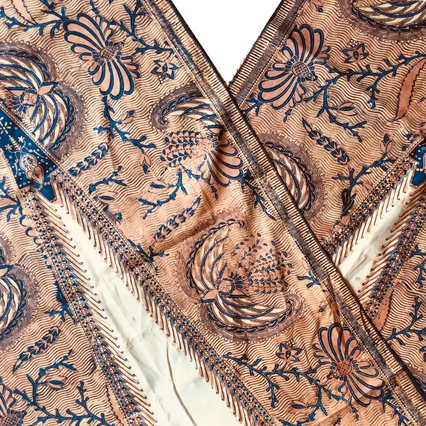 Vintage Light Sogan (Brown) Hand Drawn Semen Gurda Batik with Galaran Motif Shawl