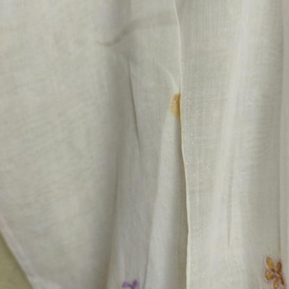 Vintage White Kebaya Voile Purple Embroidery