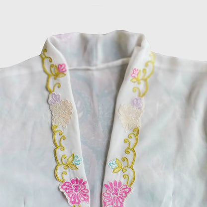 Vintage Broken White Poly Simple Encim Kebaya