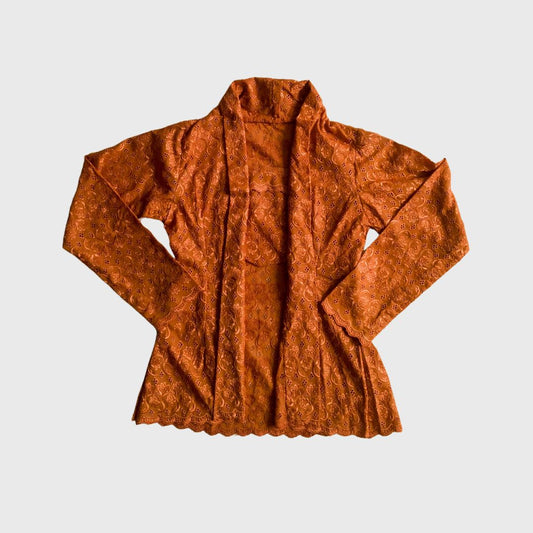 Vintage Orange Brown Kebaya Lace