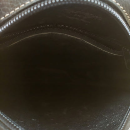 Vintage Round Black Brown Leather Sling Bag