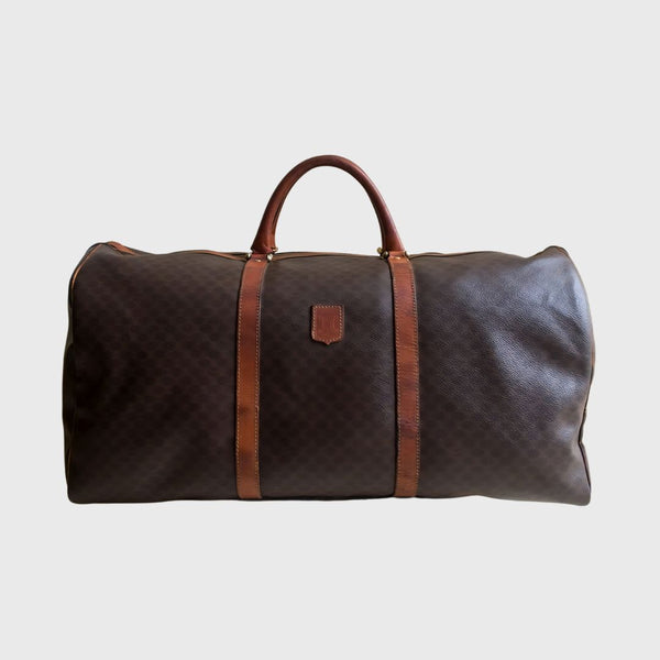 Vintage Duffle Brown Leather Canvas Travel Bag