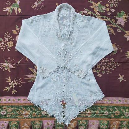 Vintage Indonesian European Lace Kebaya with Dutch Embroidery
