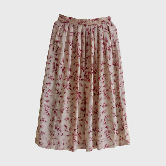 Vintage Fuchsia Print Skirt