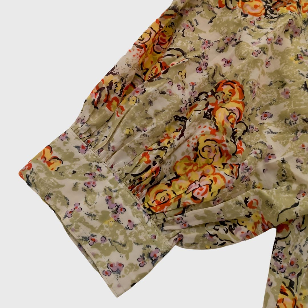 Vintage Abstract Floral Blouse