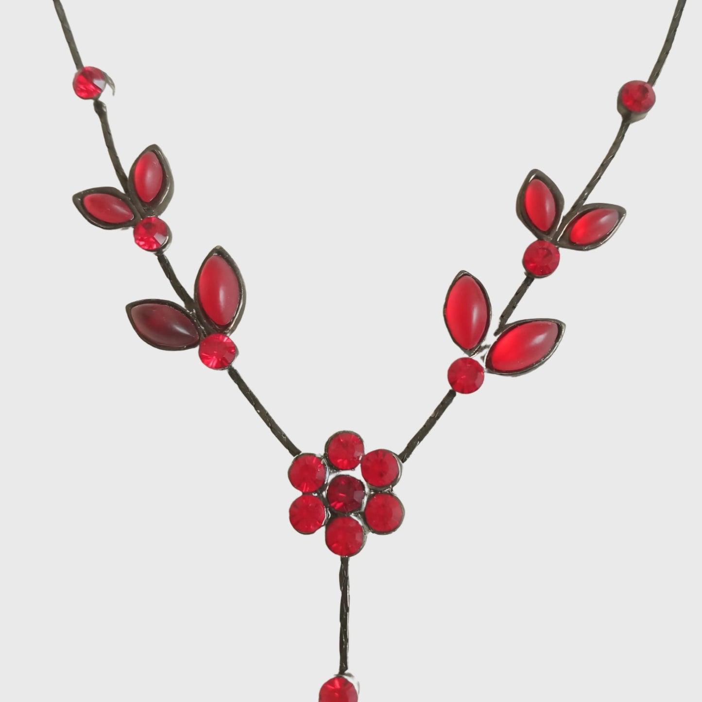 Red Necklace with Flowers Shapes