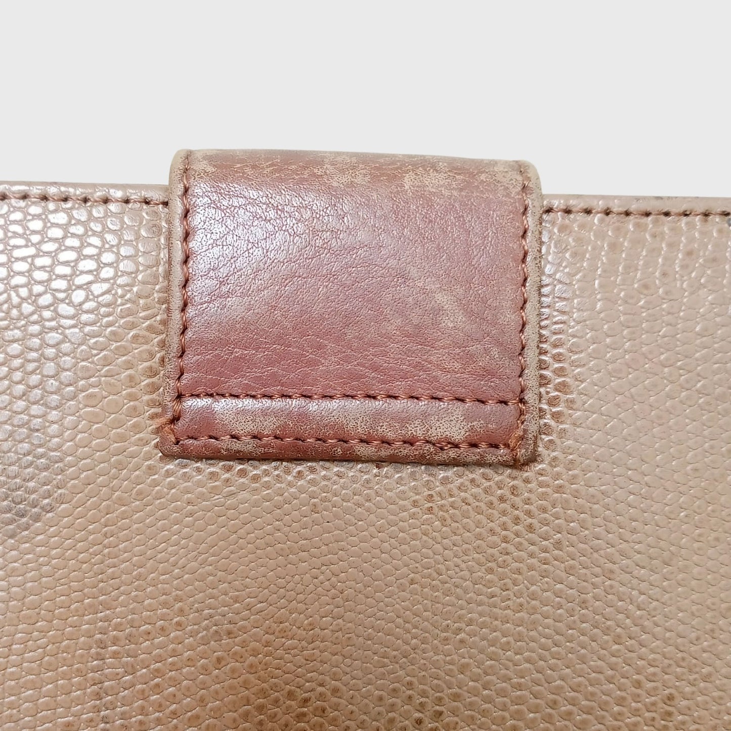 Vintage Lizard Embossed Leather Clutch