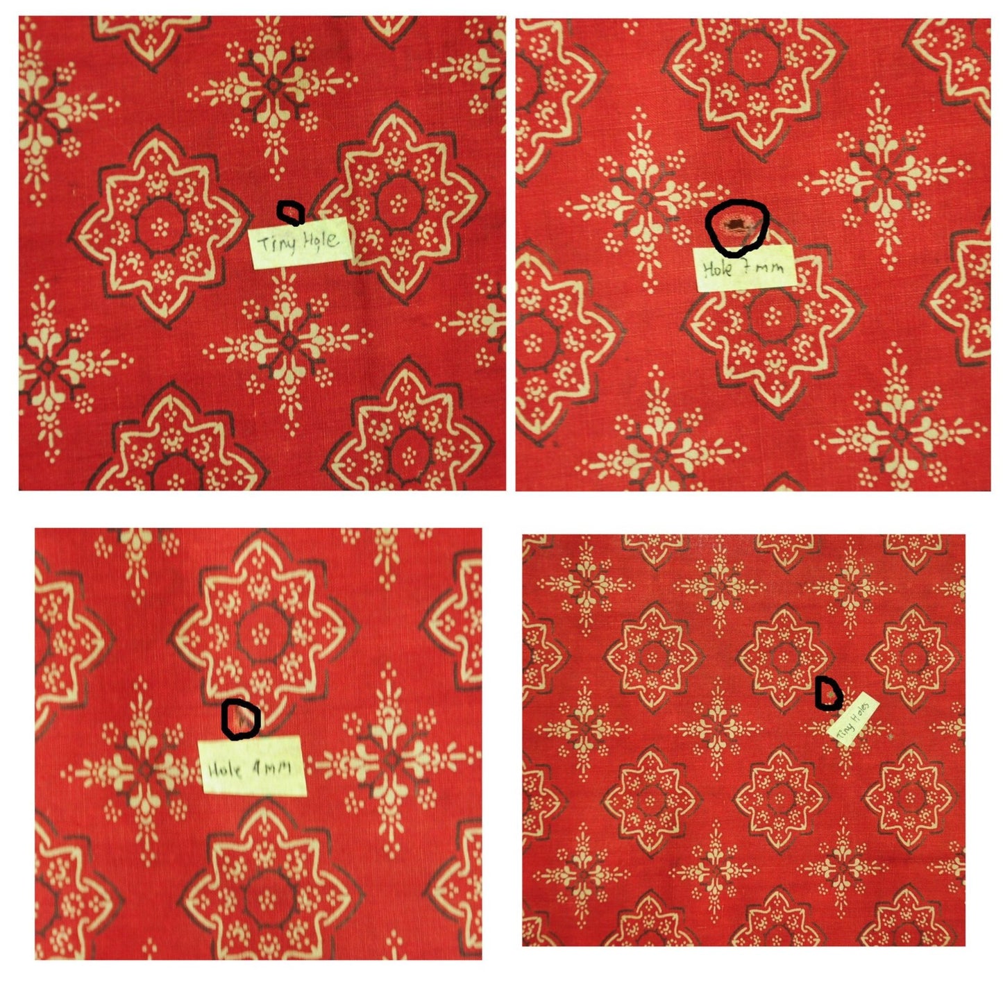 Indonesian Hand Drawn Red Batik Sembagi Kacapiring "Gardenia" Flower Motif