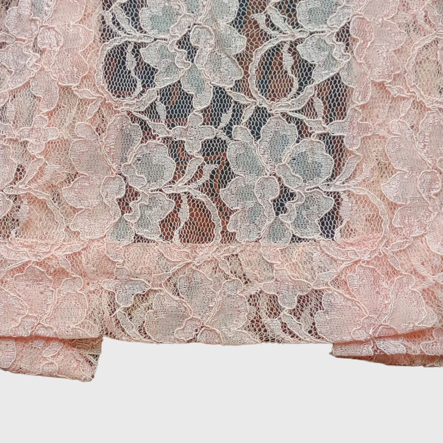 Vintage Baby Pink Kutubaru Lace Kebaya