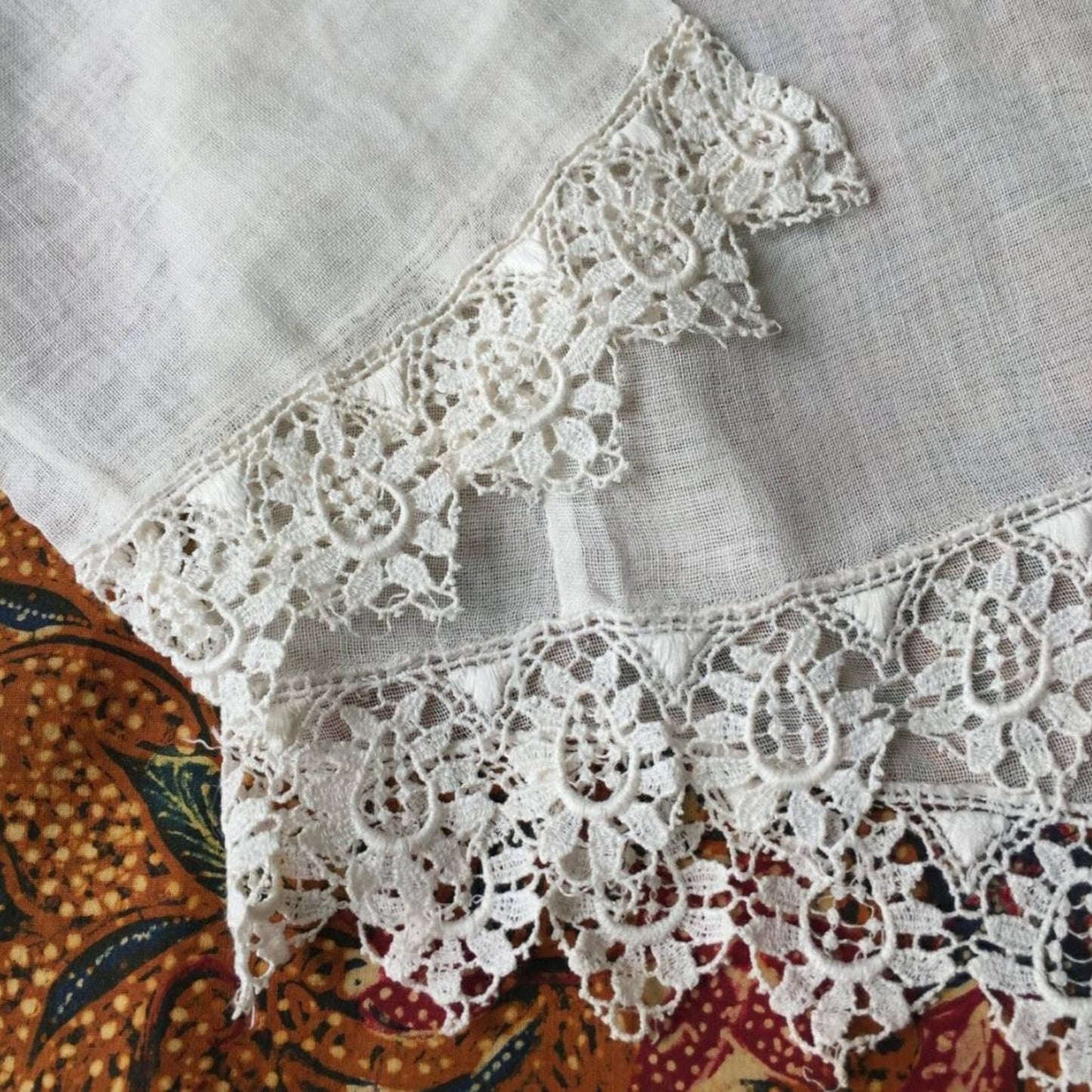 Vintage Indonesian Kebaya Krancang in White Ivory with Flowers Embroidery