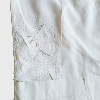 Vintage Broken White Simple Kerancang Embroidery Camisole