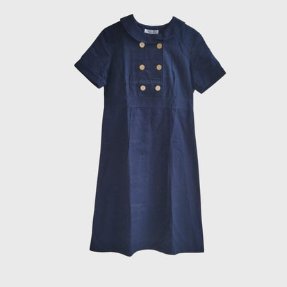 Vintage Navy 1960 Style Shift Dress