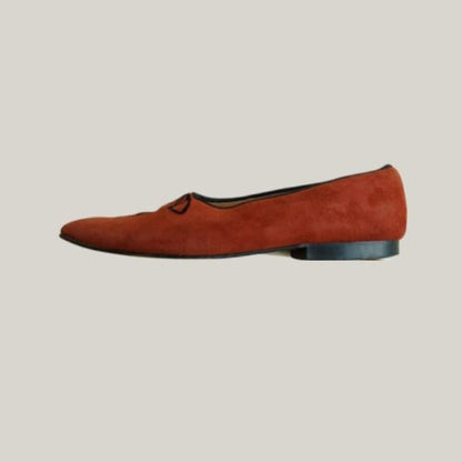 1980s Opera Rust Suede Brown Loafers