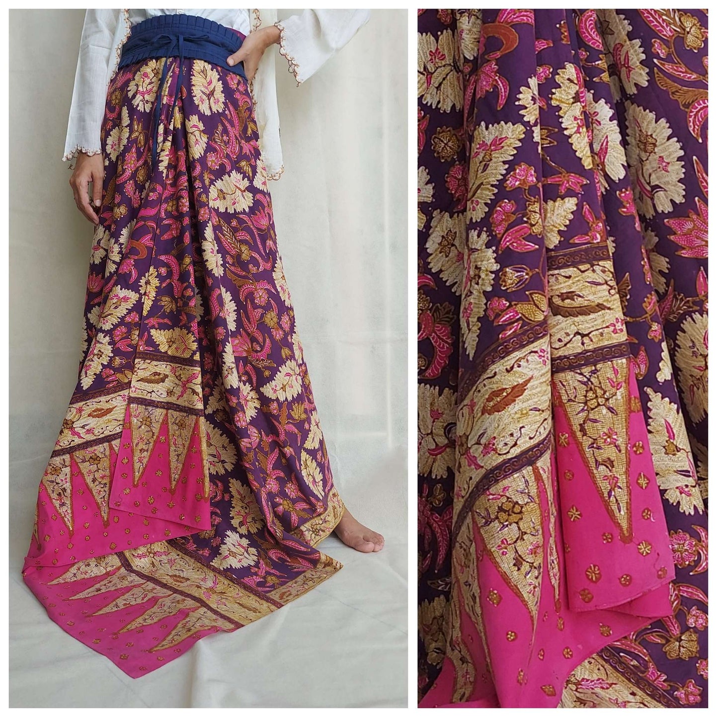 Batik Cirebon Magenta Motif Daun