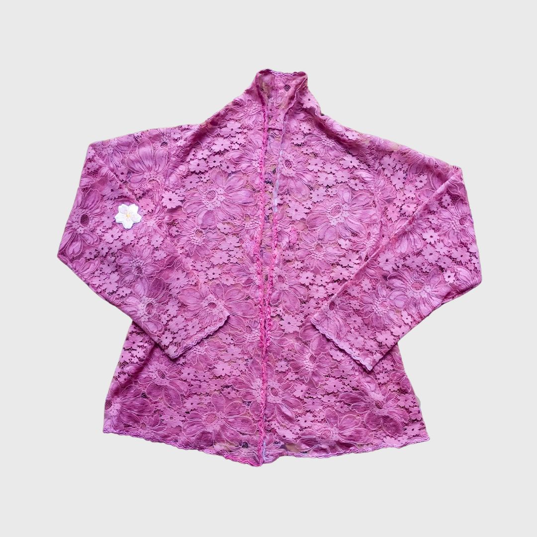 Vintage Pink Lace Kutubaru Kebaya