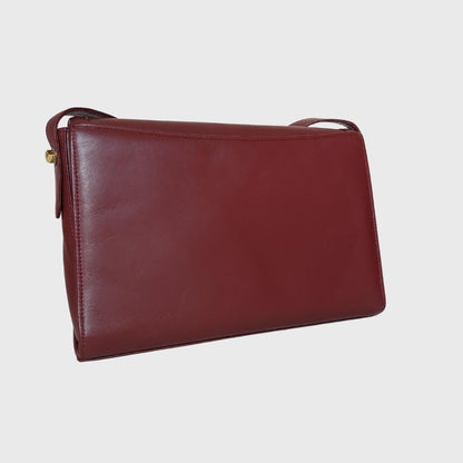 Vintage Envelope Bordeaux Leather Shoulder Bag