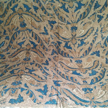 Unique Indonesian Hand Drawn Javanese Batik from Solo, Batik Pisan Bali Sogan Muda Kain