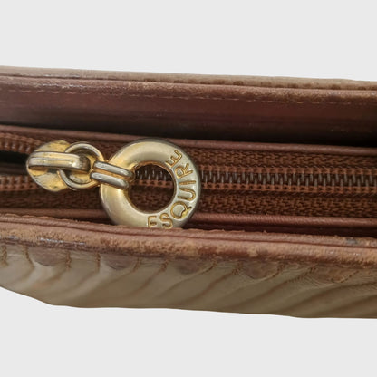 Vintage Lizard Embossed Leather Clutch