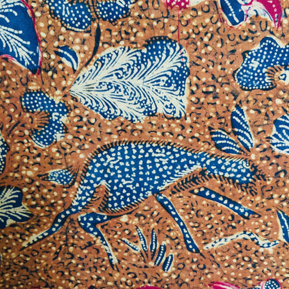 Vintage Peranakan Hand Drawn Tiga Negeri Batik with Peacock and Floral Signed Sie Djien Soen