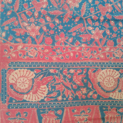 1970s Jambi Batik Stamped with Sulur Flower Motif Saroong Shawl