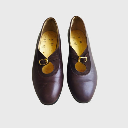 1990s Pumps Leather Brown Loafers
