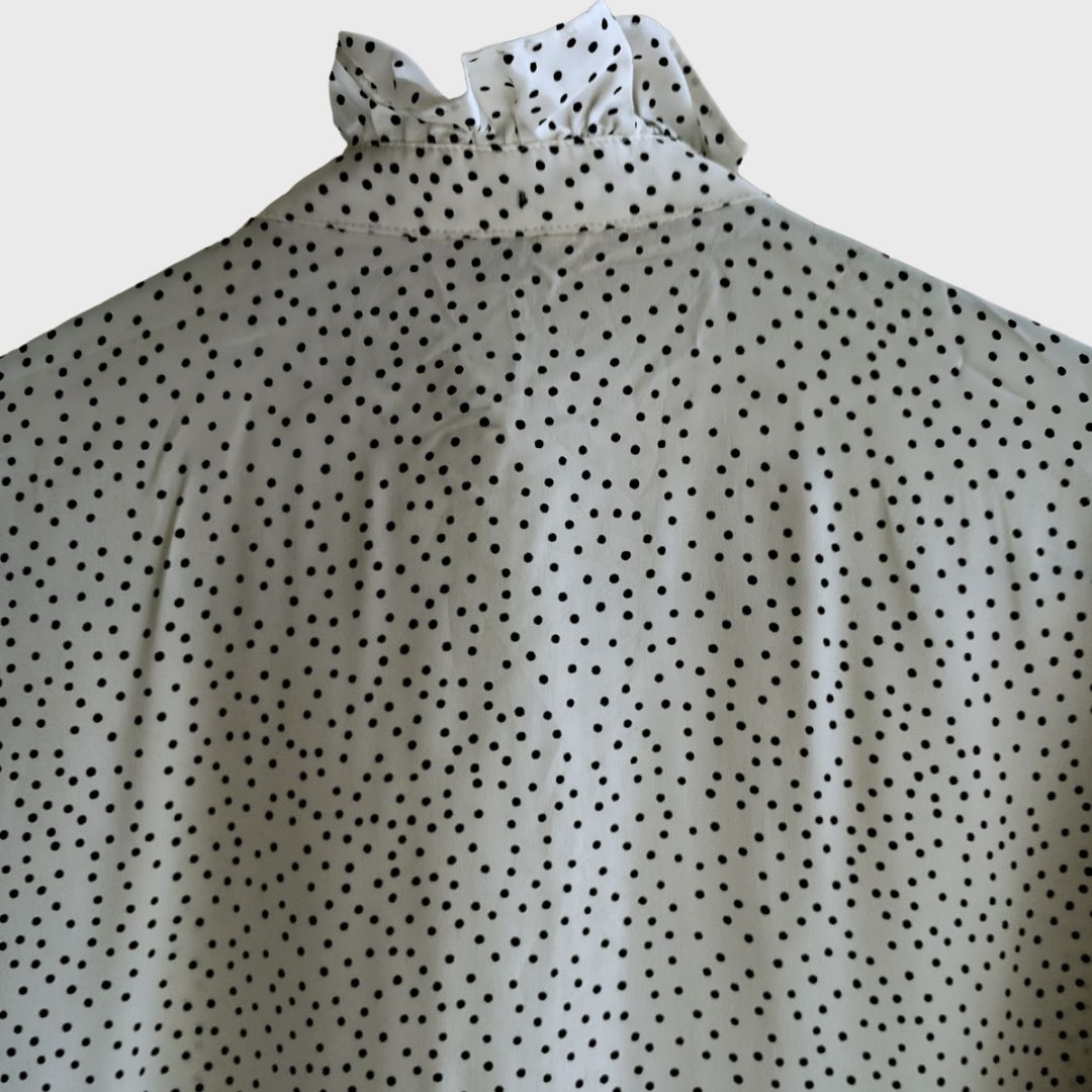 Vintage Polkadot Long Sleeve Blouse