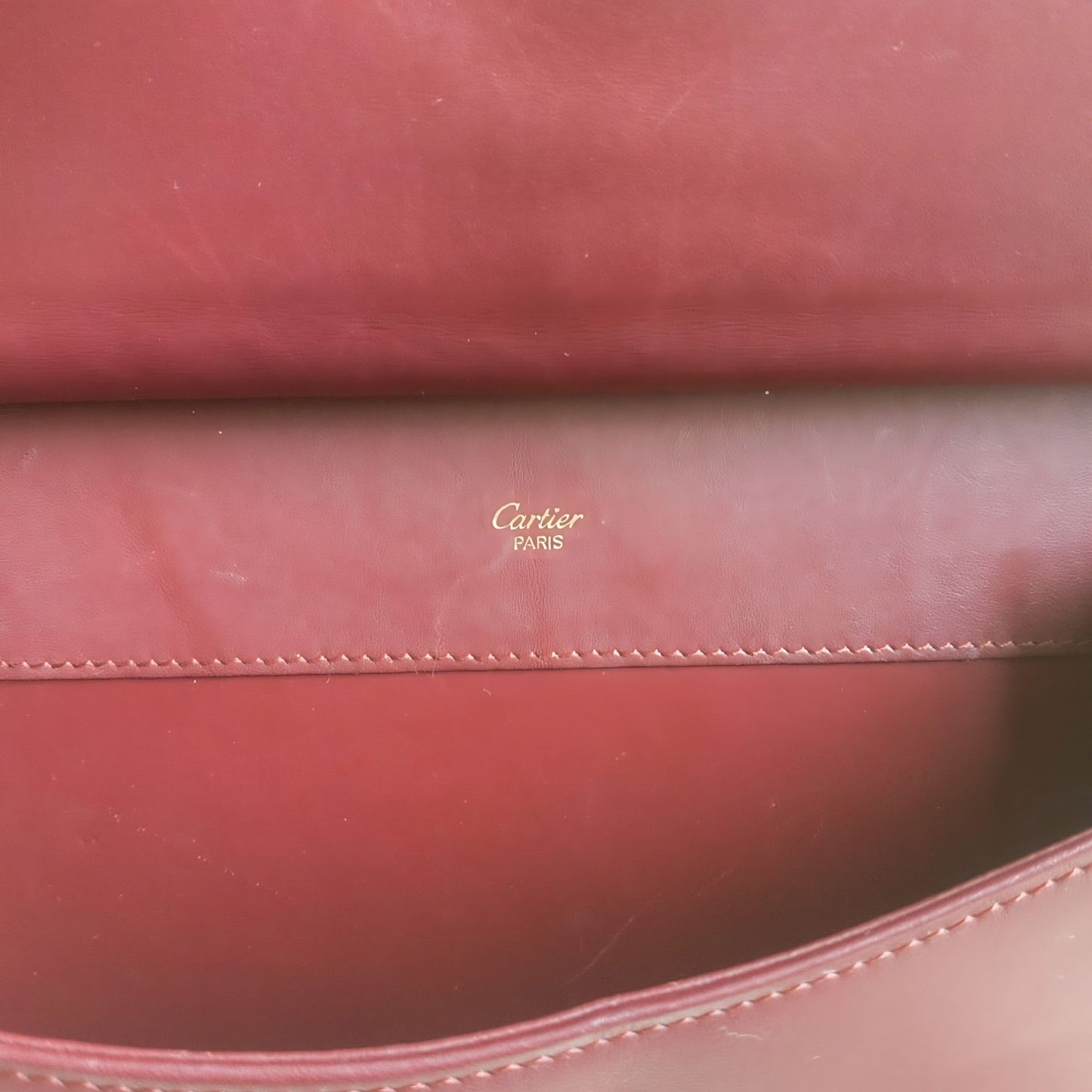 1990s Box Logo Embossed Bordeaux Leather Sling Bag