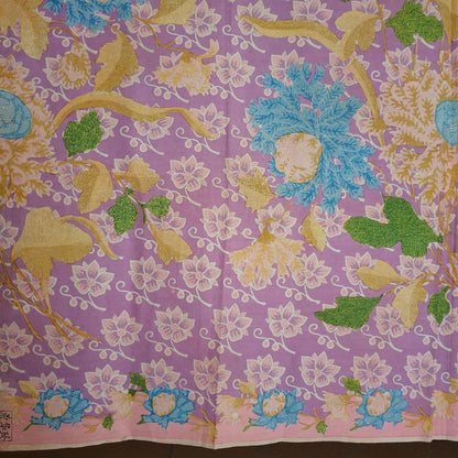 Vintage 50s Indonesian Batik Encim Buketan Pink-Purple Sarong