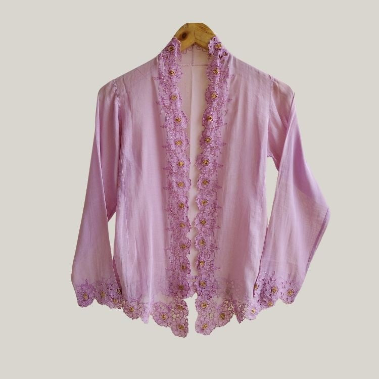 Vintage Orchid Old Daisy Purple Encim Kebaya