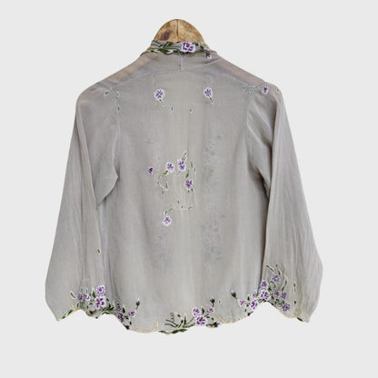 Vintage Purple Floral Encim Kebaya