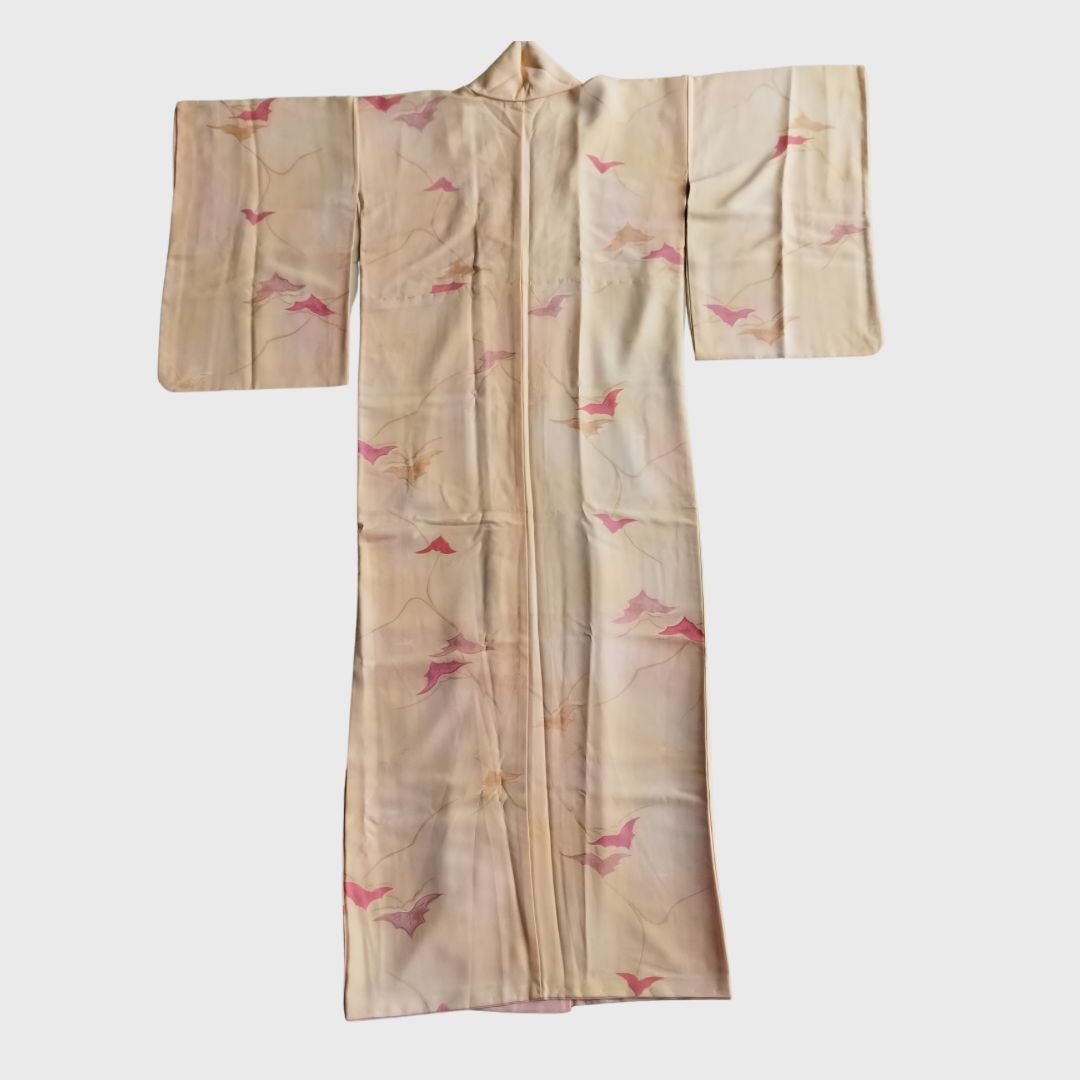 Vintage Orange Momiji Kimono