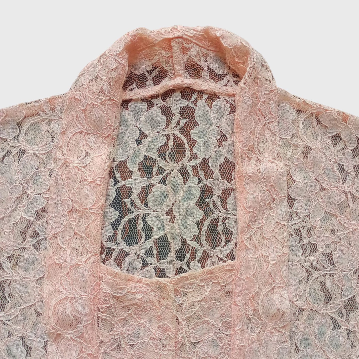 Vintage Baby Pink Kutubaru Lace Kebaya