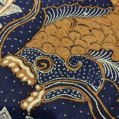 1970s Lokcan Semen Hand Drawn Batik With Fish Motif