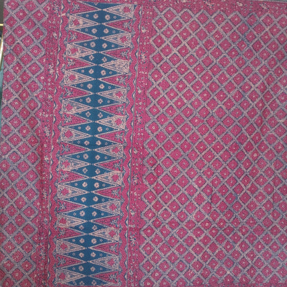 1980s Tumpal Pasung Petunia Flower Saroong Shawl