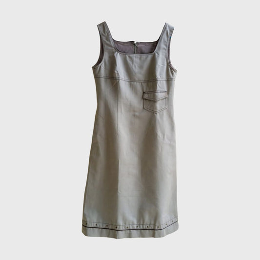 Vintage Plain Gray Dress