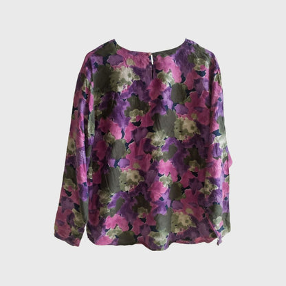 Vintage Purple Floral Blouse Retro Style & Timeless Charm