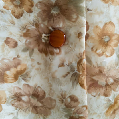 Vintage Brown Floral Long Sleeve Blouse