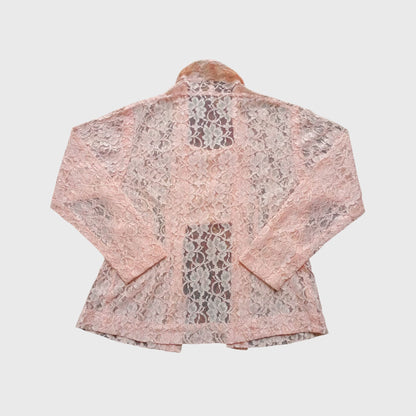 Vintage Baby Pink Kutubaru Lace Kebaya