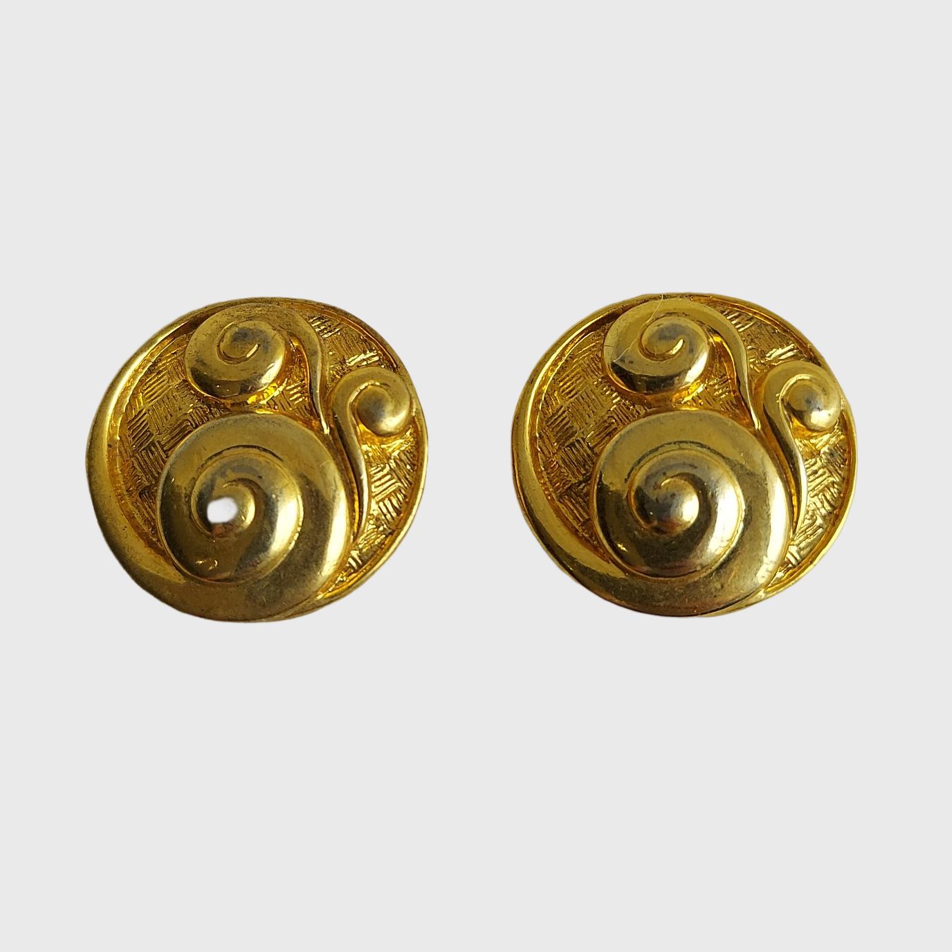 Paisley Gold Tone Clip On Earrings