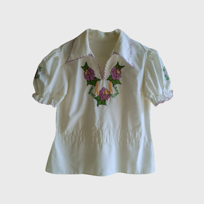 Vintage Bohemian Short Sleeve Blouse