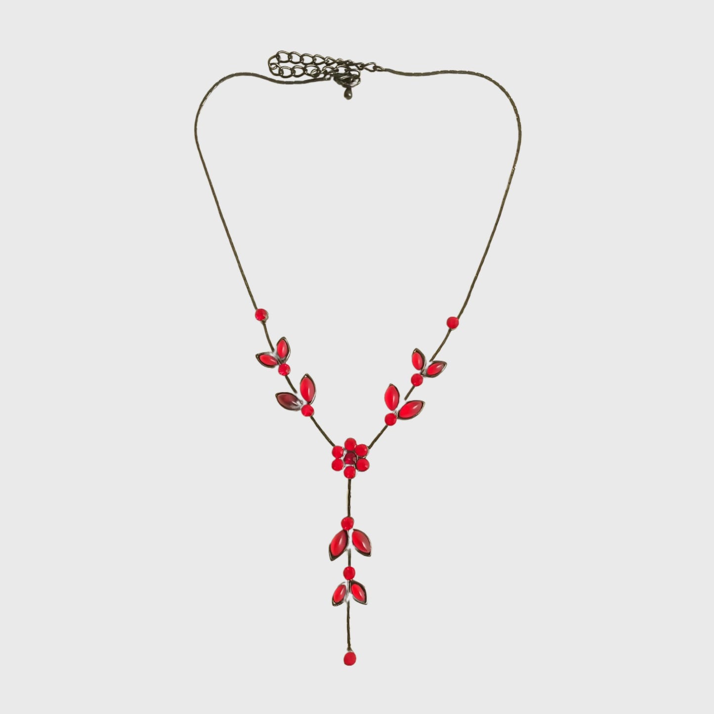 Red Necklace with Flowers Shapes