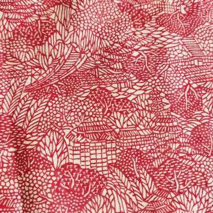 Vintage Red Japanese Print Full Lining Kimono