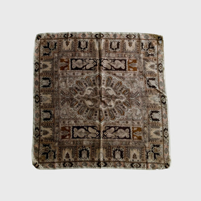 Silk Brown Scarf with Paisley Motifs