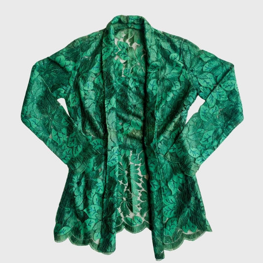 Vintage Green Lace Kebaya Kutubaru