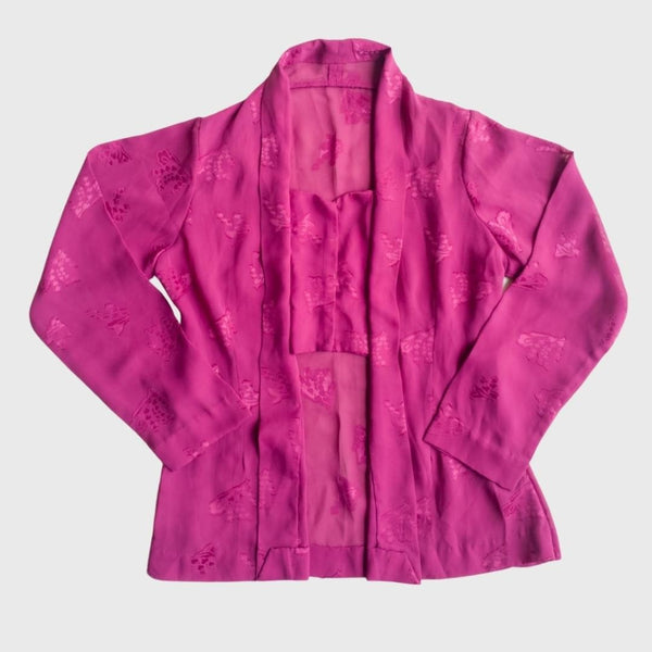 Vintage Fuchsia Sateen Kebaya Kutubaru