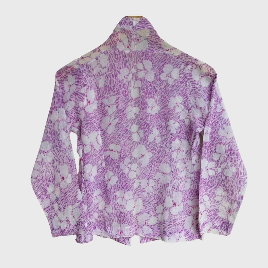 Vintage Purple Floral Kebaya Cotton