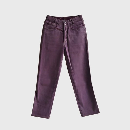 1990s Denim Purple High Waisted Trouser
