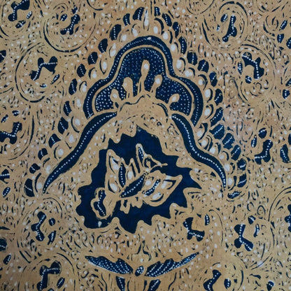 Old Indonesian Hand Drawn Batik with Elephant (Gajah Birowo/Noble Elephant) in natural Sogan Color