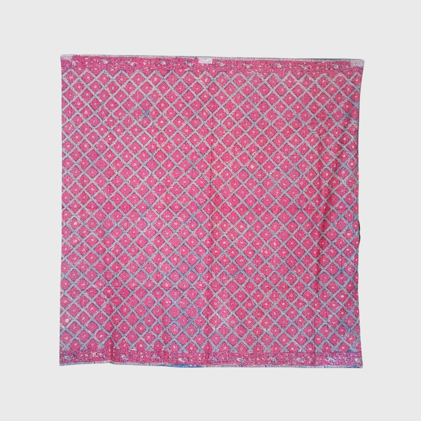 1980s Tumpal Pasung Petunia Flower Saroong Shawl